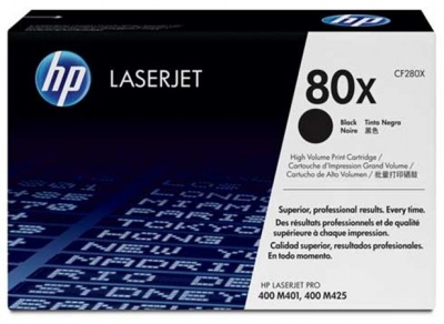 CF280X Lézertoner LaserJet Pro 400 M401 sorozat, M425 nyomtatókhoz, HP 80X, fekete, 6,9k